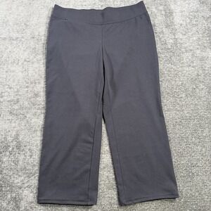 Lands'‎ End Starfish Straight Leg Pull On Pants Women's  PL 14-16 Black Stretch